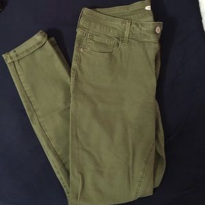 Old Navy Rockstar Super Skinny olive green jeans